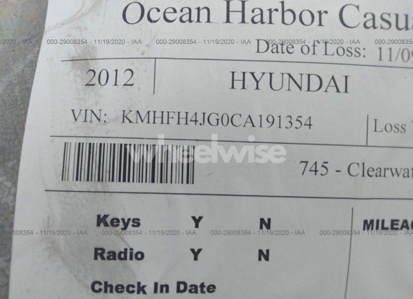 Photo 9 of 2012 Hyundai Azera (VIN KMHFH4JG0CA191354)