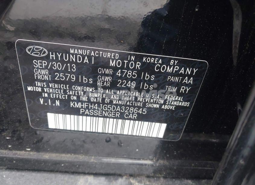 Photo 9 of 2013 Hyundai Azera (VIN KMHFH4JG5DA328645)