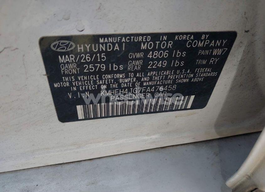 Photo 9 of 2015 Hyundai Azera LIMITED (VIN KMHFH4JG7FA476458)