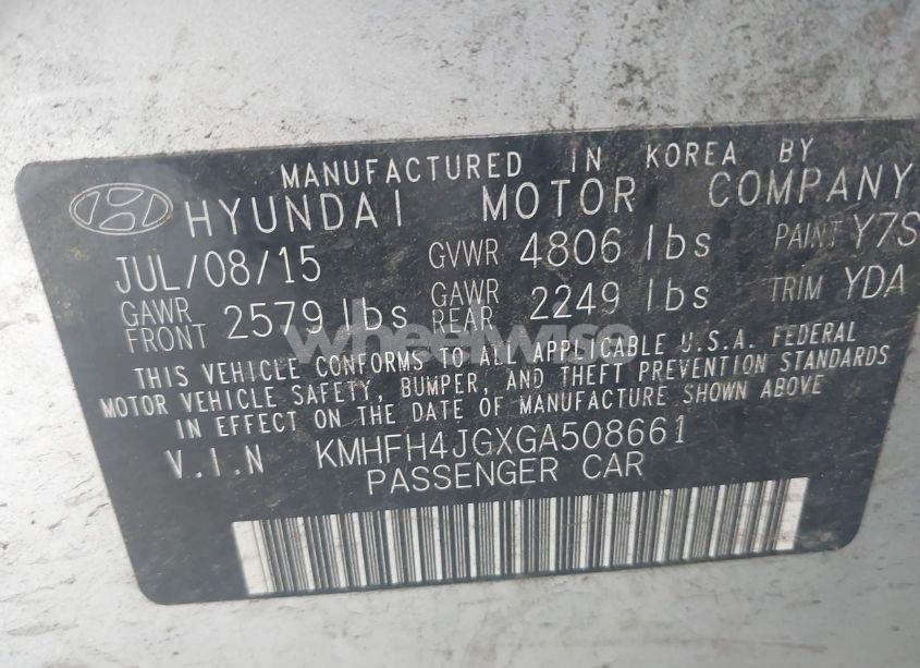 Photo 9 of 2016 Hyundai Azera LIMITED (VIN KMHFH4JGXGA508661)