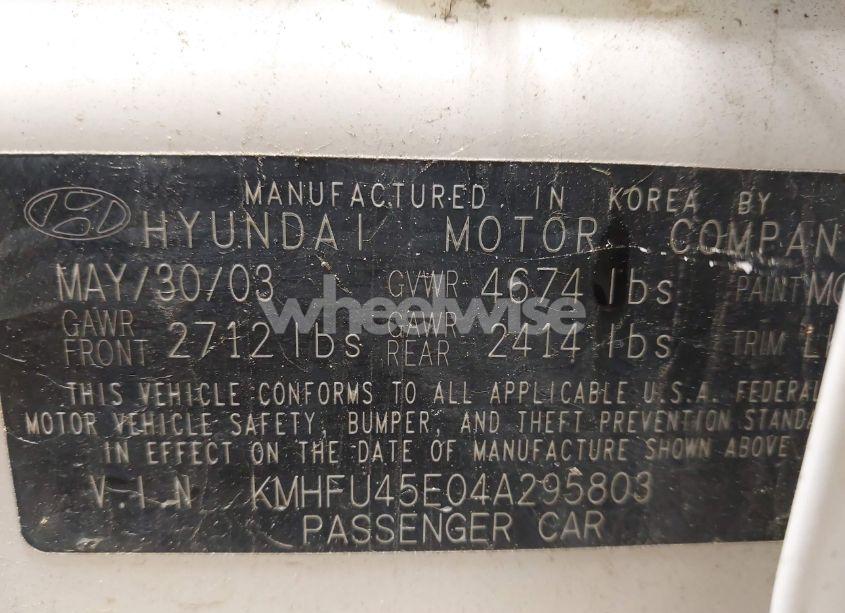 Photo 9 of 2004 Hyundai Xg350 L (VIN KMHFU45E04A295803)
