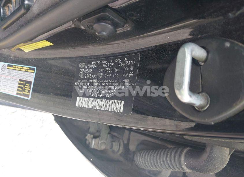 Photo 9 of 2009 Hyundai Genesis 3.8 (VIN KMHGC46E89U033359)