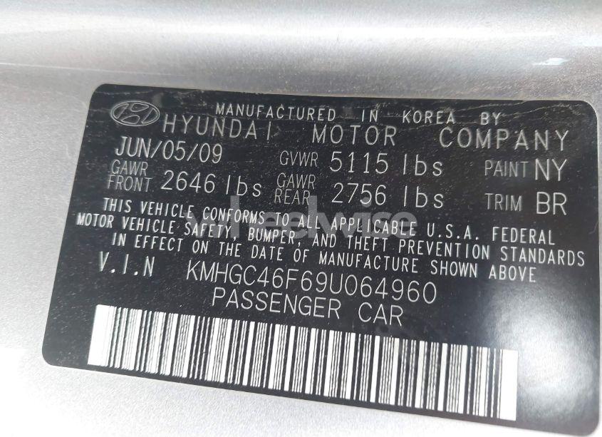 Photo 9 of 2009 Hyundai Genesis 4.6 (VIN KMHGC46F69U064960)