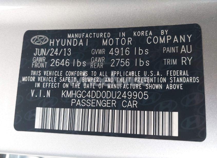Photo 9 of 2013 Hyundai Genesis 3.8 (VIN KMHGC4DD0DU249905)