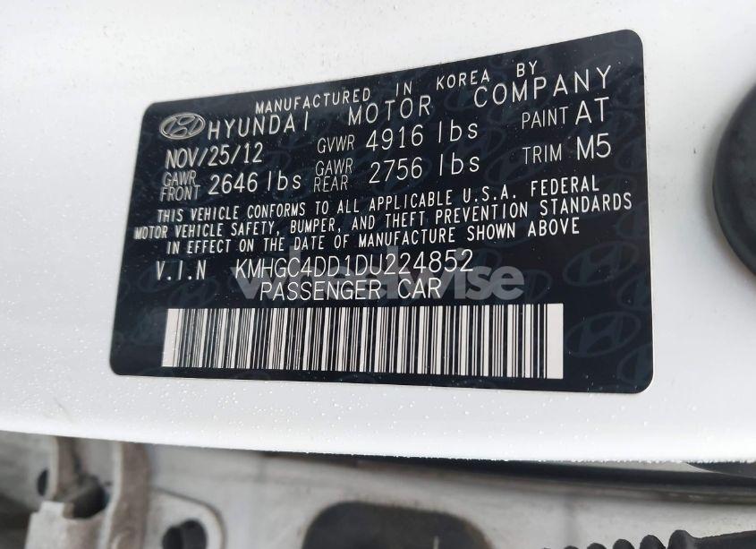 Photo 9 of 2013 Hyundai Genesis 3.8 (VIN KMHGC4DD1DU224852)