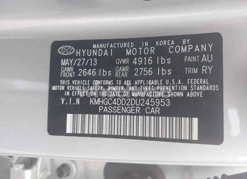 Photo 9 of 2013 Hyundai Genesis 3.8 (VIN KMHGC4DD2DU245953)