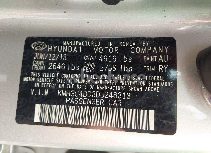 Photo 9 of 2013 Hyundai Genesis 3.8 (VIN KMHGC4DD3DU248313)