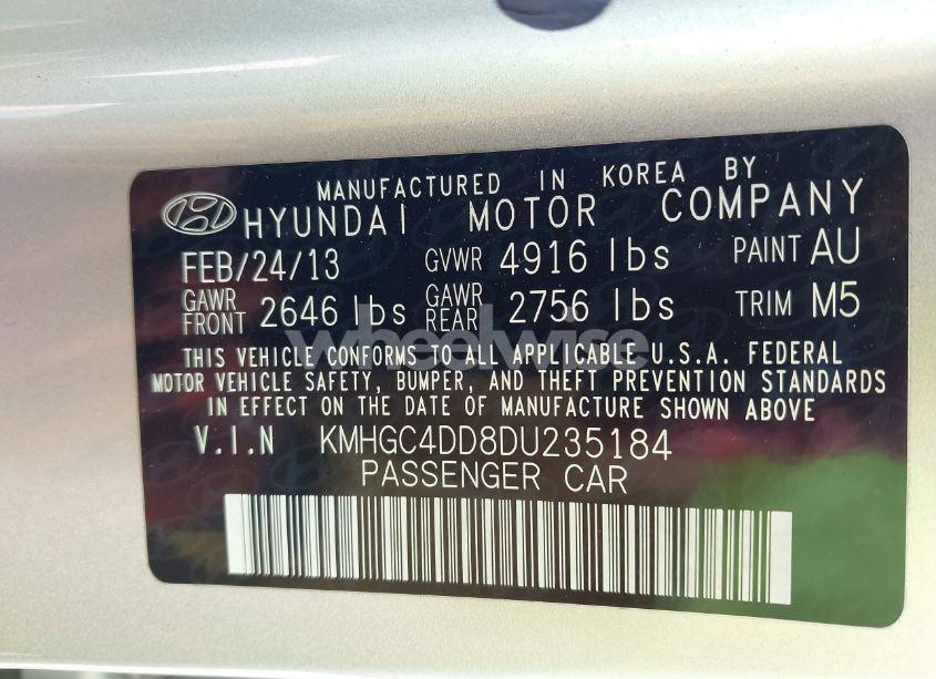 Photo 9 of 2013 Hyundai Genesis 3.8 (VIN KMHGC4DD8DU235184)