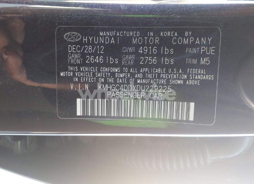 Photo 9 of 2013 Hyundai Genesis 3.8 (VIN KMHGC4DDXDU229225)