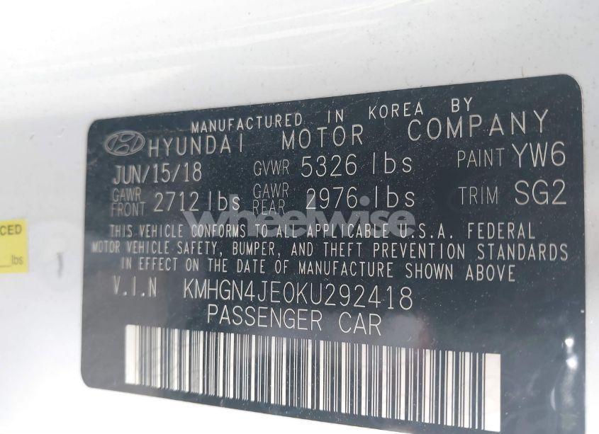 Photo 9 of 2019 Genesis G80 3.8 (VIN KMHGN4JE0KU292418)