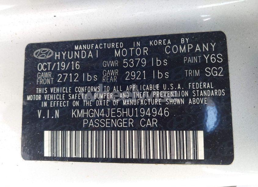 Photo 9 of 2017 Genesis G80 3.8 (VIN KMHGN4JE5HU194946)