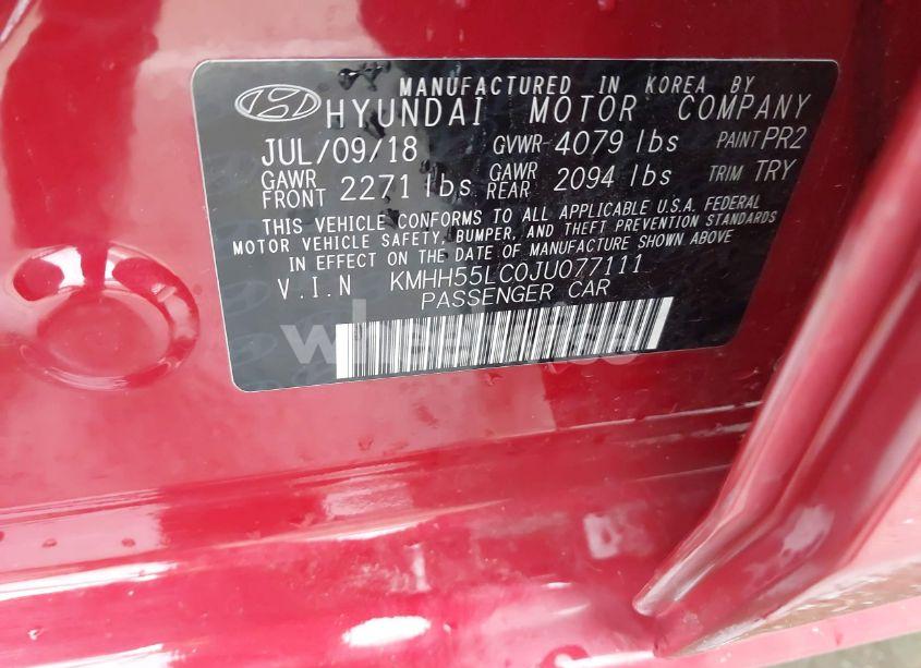 Photo 9 of 2018 Hyundai Elantra GT SPORT (VIN KMHH55LC0JU077111)