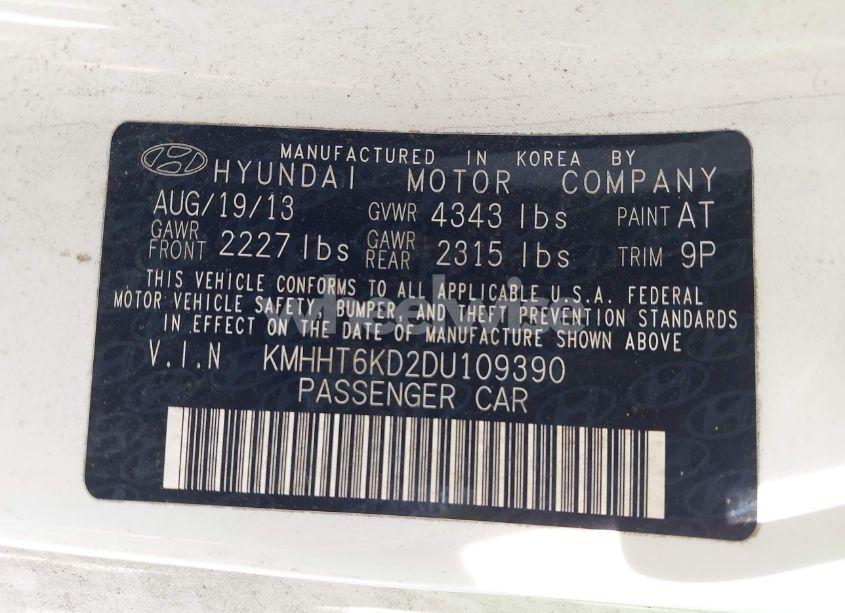 Photo 9 of 2013 Hyundai Genesis 2.0T (VIN KMHHT6KD2DU109390)