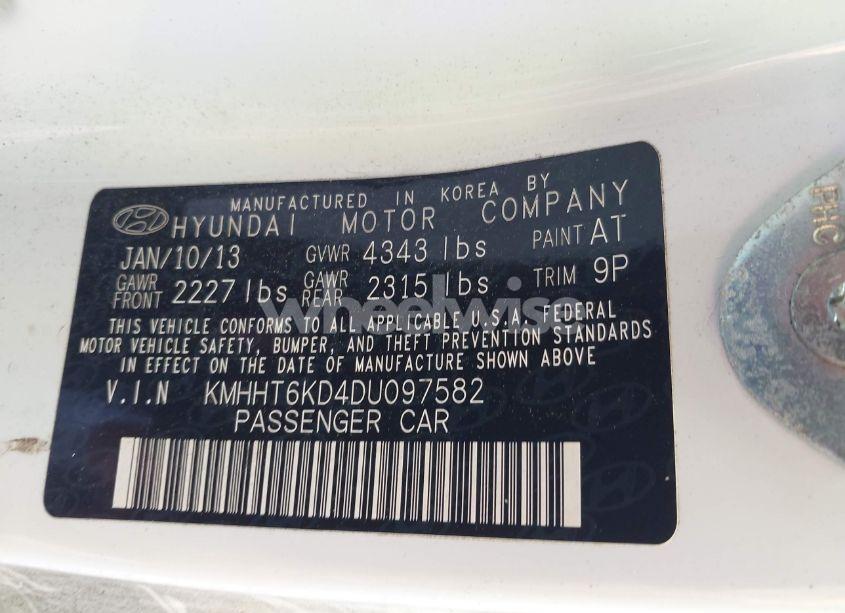 Photo 9 of 2013 Hyundai Genesis 2.0T PREMIUM (VIN KMHHT6KD4DU097582)
