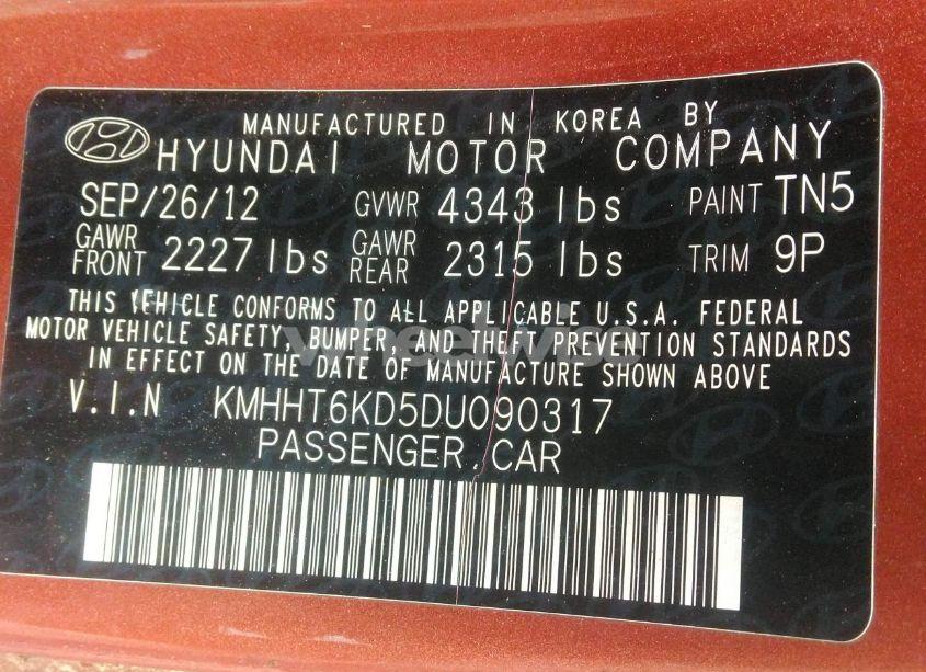 Photo 9 of 2013 Hyundai Genesis COUPE 2.0T (VIN KMHHT6KD5DU090317)