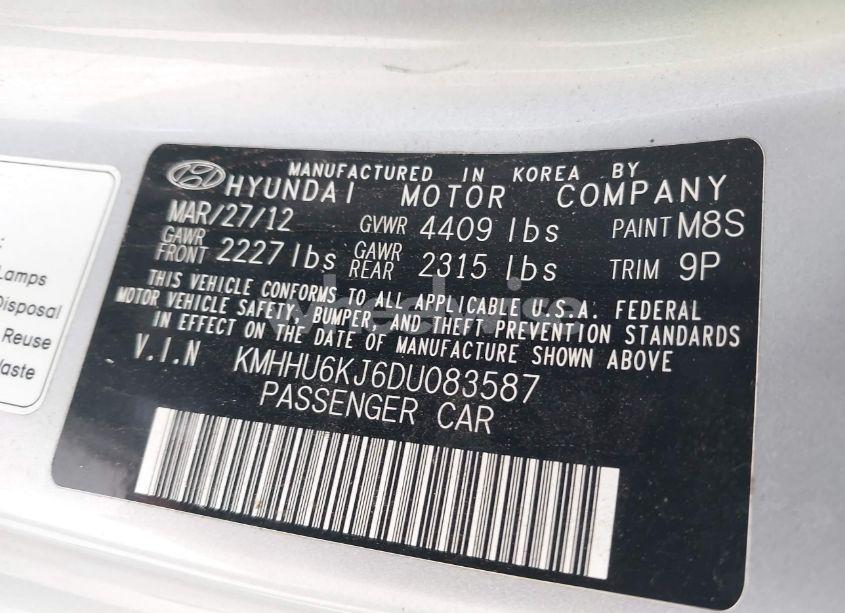 Photo 9 of 2013 Hyundai Genesis 3.8 TRACK (VIN KMHHU6KJ6DU083587)