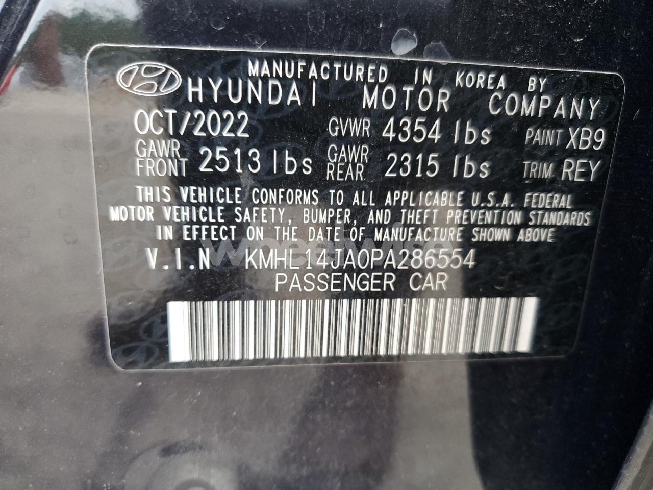 Photo 12 of 2023 HYUNDAI SONATA SEL (VIN KMHL14JA0PA286554)