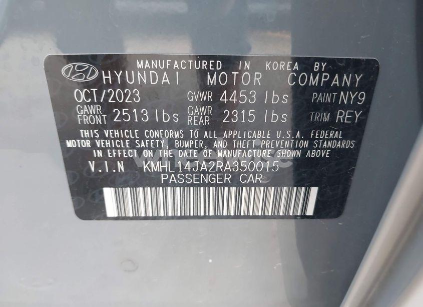 Photo 9 of 2024 Hyundai Sonata SEL (VIN KMHL14JA2RA350015)