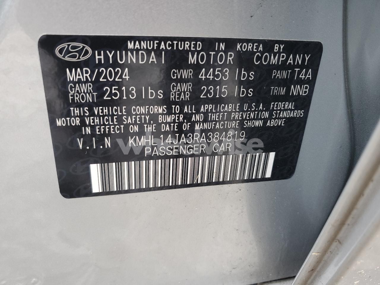 Photo 13 of 2024 HYUNDAI SONATA SEL (VIN KMHL14JA3RA384819)