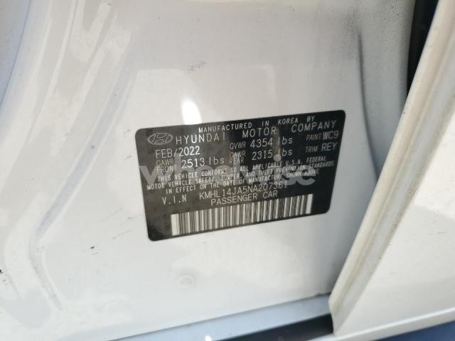 2022 HYUNDAI SONATA SEL (VIN KMHL14JA5NA207361) main photo