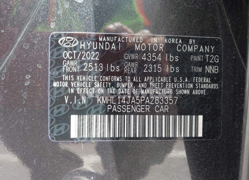 Photo 9 of 2023 Hyundai Sonata SEL (VIN KMHL14JA5PA283357)