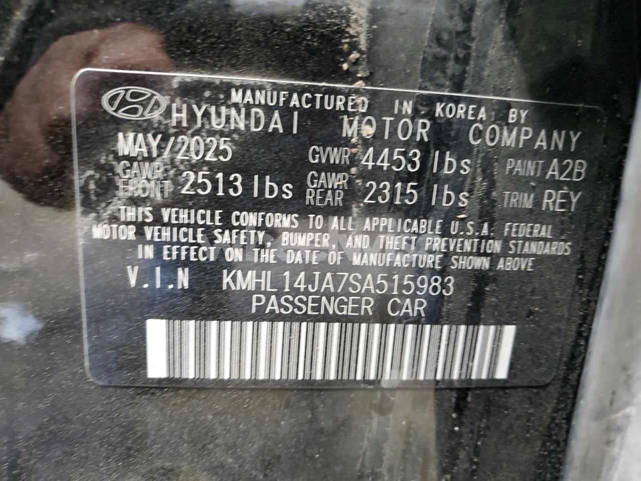 Photo 13 of 2025 HYUNDAI SONATA SEL (VIN KMHL14JA7SA515983)