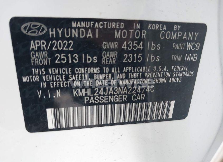 Photo 9 of 2022 Hyundai Sonata SE (VIN KMHL24JA3NA224740)
