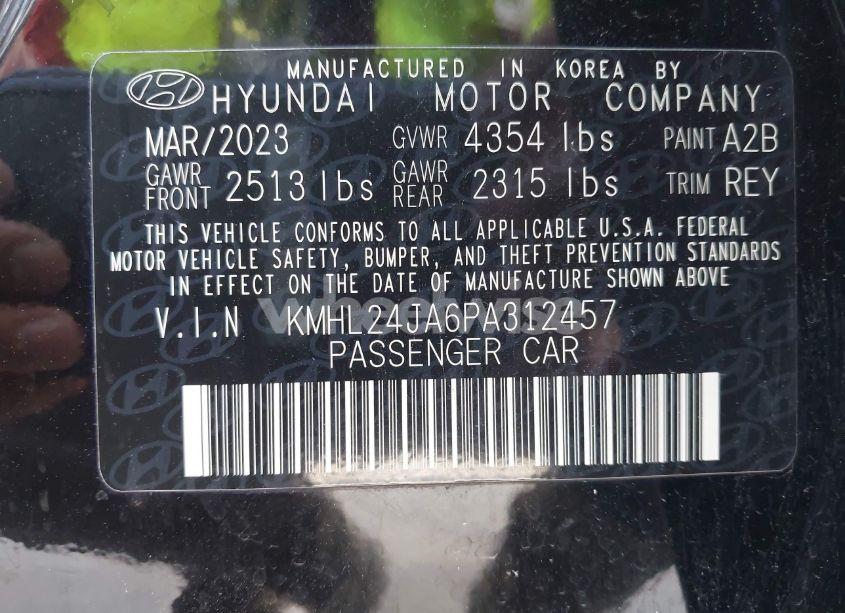 Photo 9 of 2023 Hyundai Sonata SE (VIN KMHL24JA6PA312457)