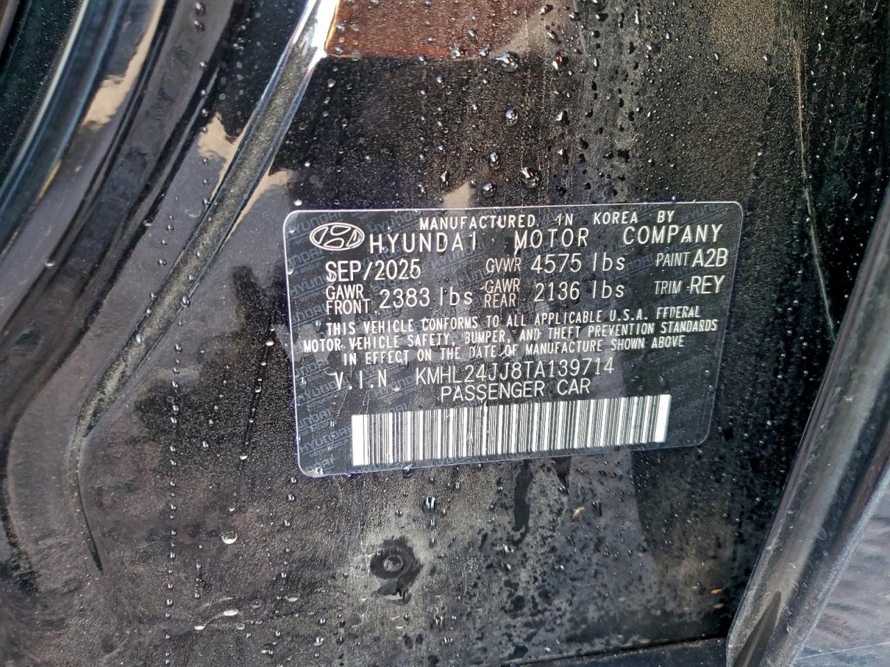 Photo 12 of 2026 HYUNDAI SONATA HYBRID (VIN KMHL24JJ8TA139714)