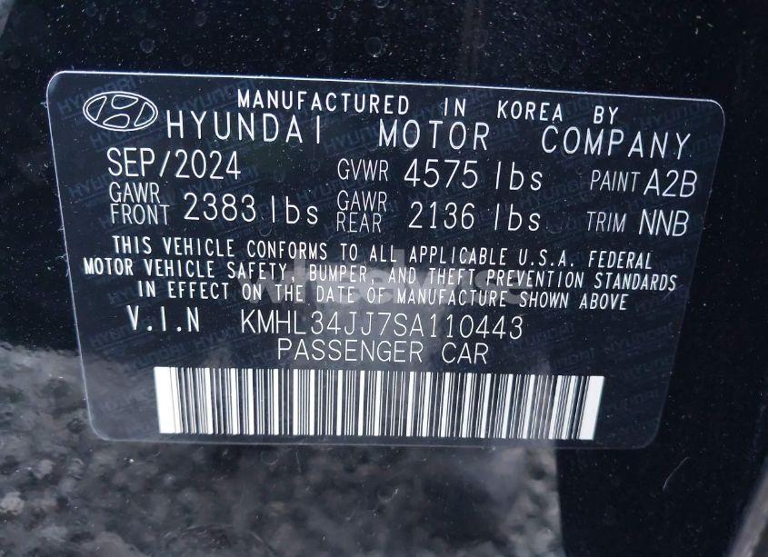 Photo 9 of 2025 Hyundai Sonata HYBRID SEL (VIN KMHL34JJ7SA110443)