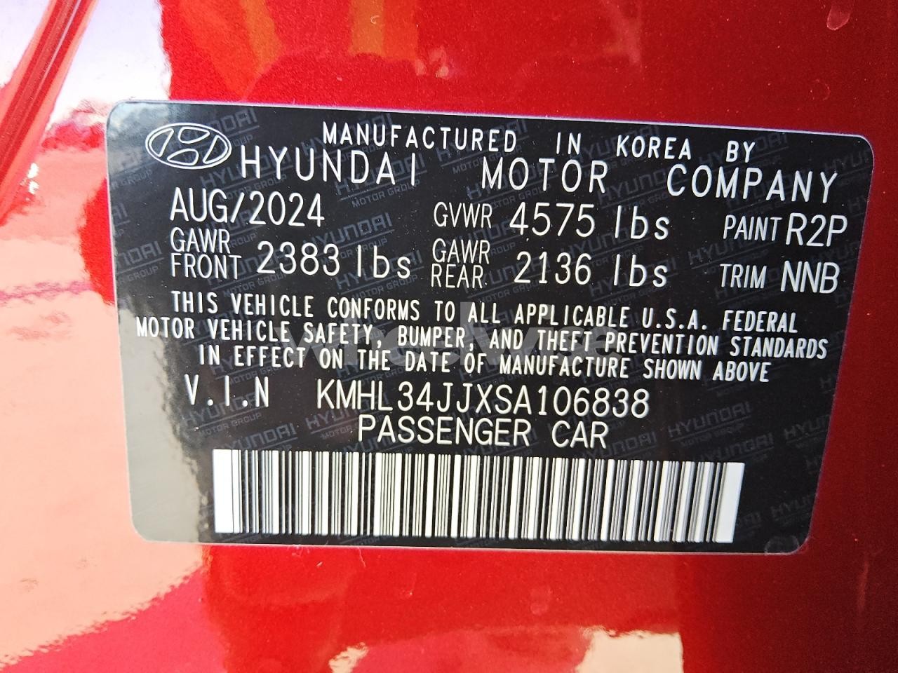 Photo 13 of 2025 HYUNDAI SONATA HYBRID (VIN KMHL34JJXSA106838)