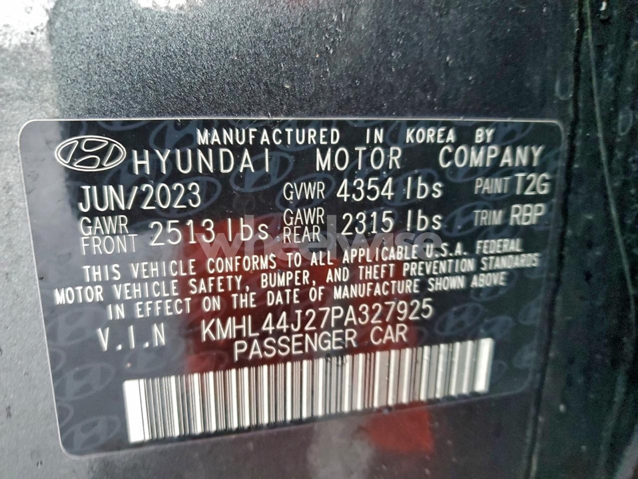 Photo 13 of 2023 HYUNDAI SONATA SEL PLUS (VIN KMHL44J27PA327925)