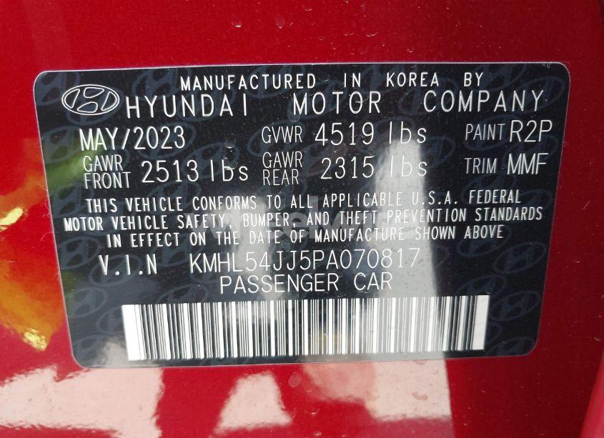 Photo 9 of 2023 Hyundai Sonata HYBRID LIMITED (VIN KMHL54JJ5PA070817)