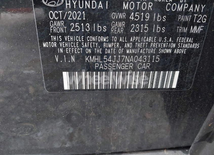 Photo 9 of 2022 Hyundai Sonata HYBRID LIMITED (VIN KMHL54JJ7NA043115)