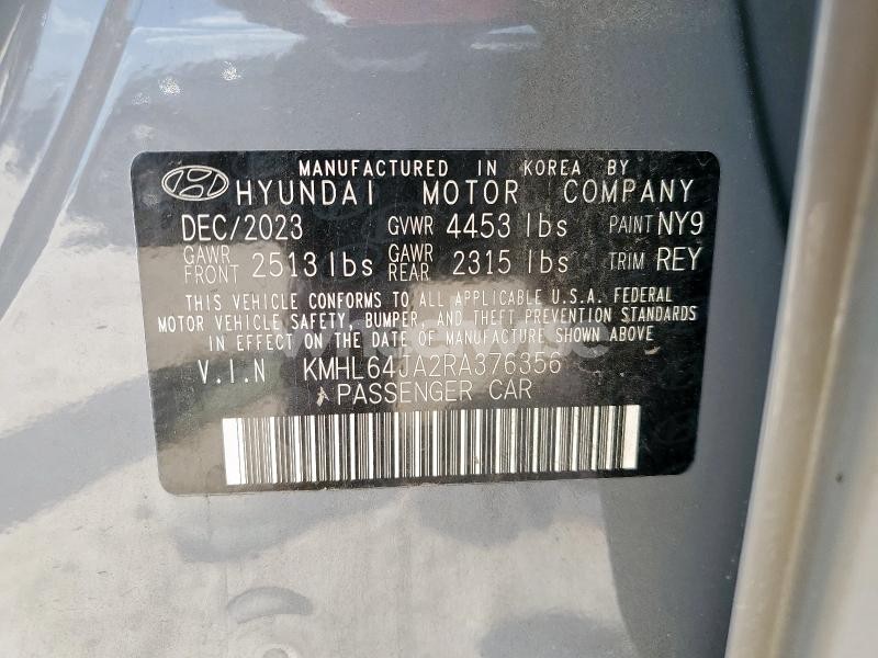 Photo 10 of 2024 HYUNDAI SONATA SEL (VIN KMHL64JA2RA376356)