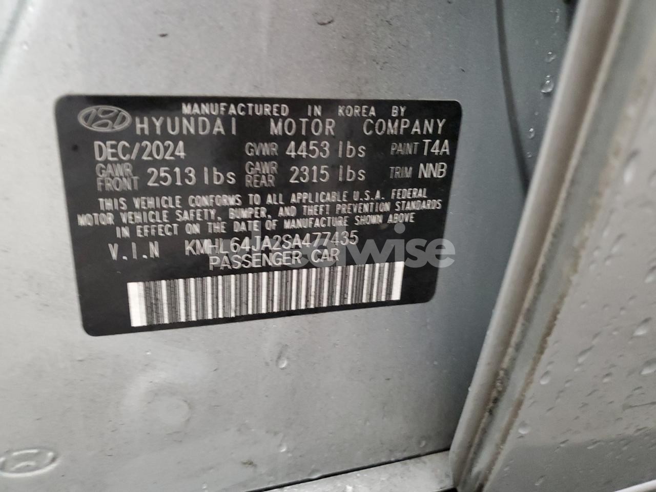 Photo 12 of 2025 HYUNDAI SONATA SEL (VIN KMHL64JA2SA477435)