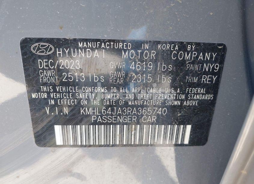 Photo 9 of 2024 Hyundai Sonata SEL (VIN KMHL64JA3RA365740)