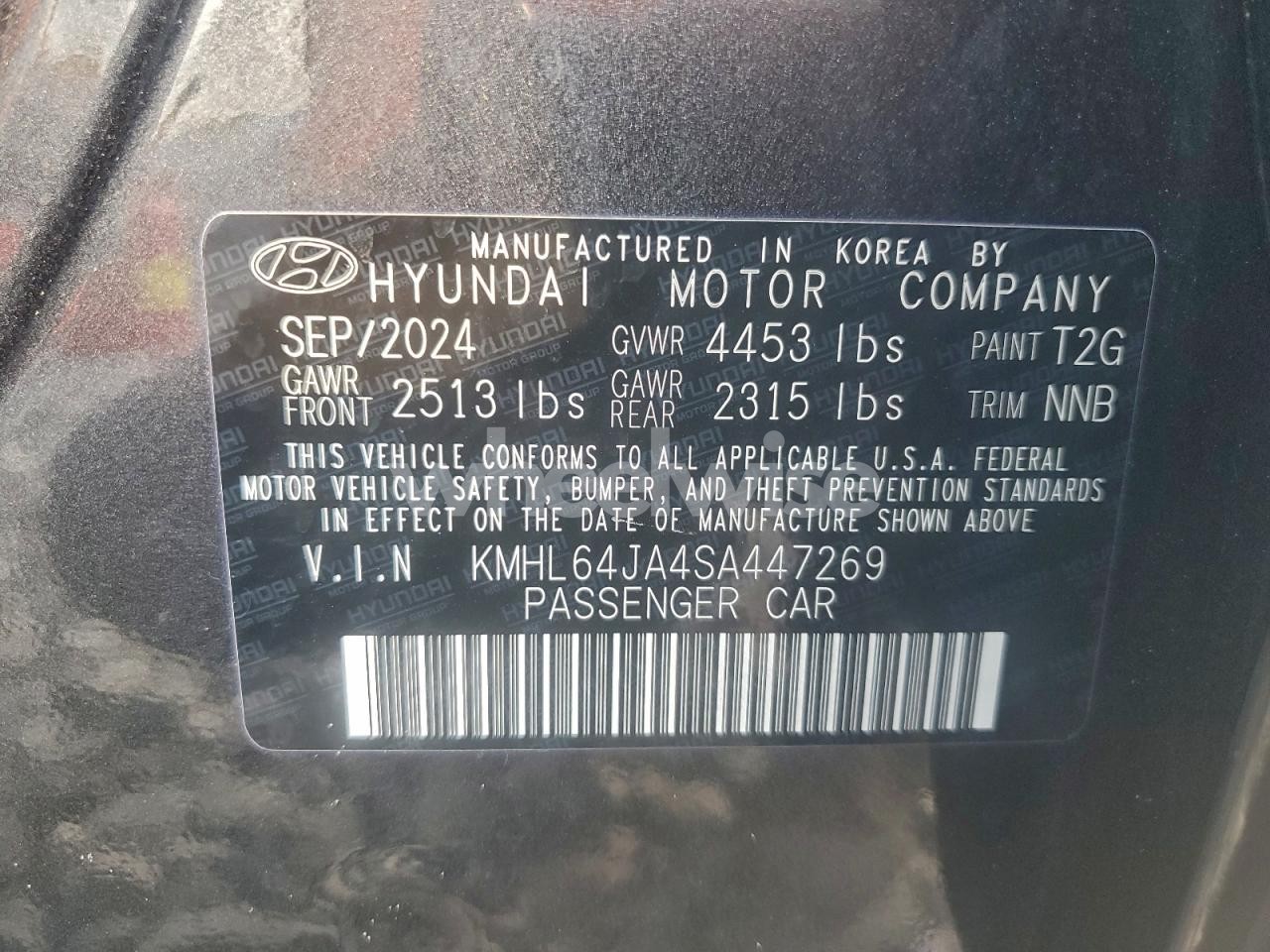 Photo 12 of 2025 HYUNDAI SONATA SEL (VIN KMHL64JA4SA447269)
