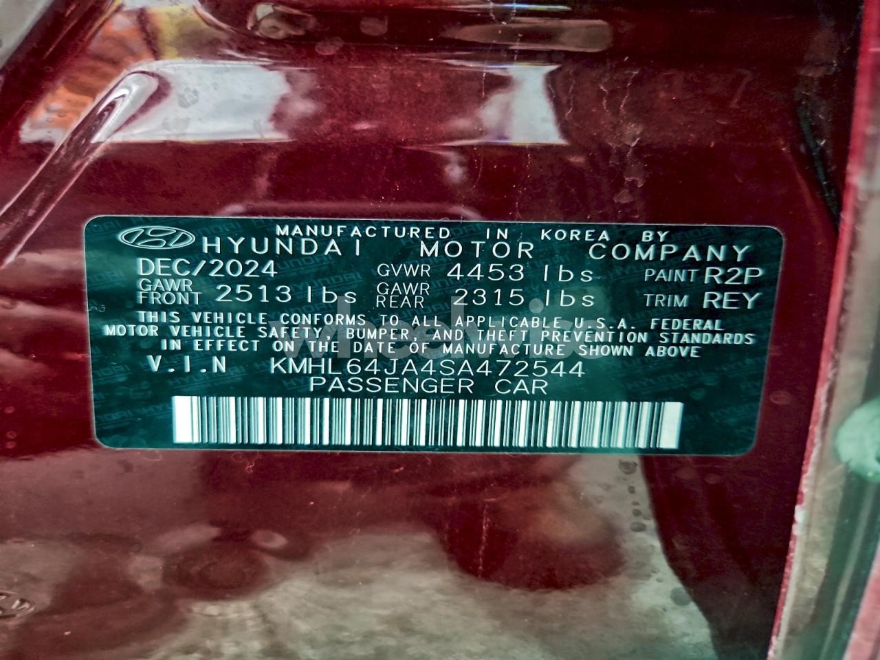 Photo 13 of 2025 HYUNDAI SONATA SEL (VIN KMHL64JA4SA472544)