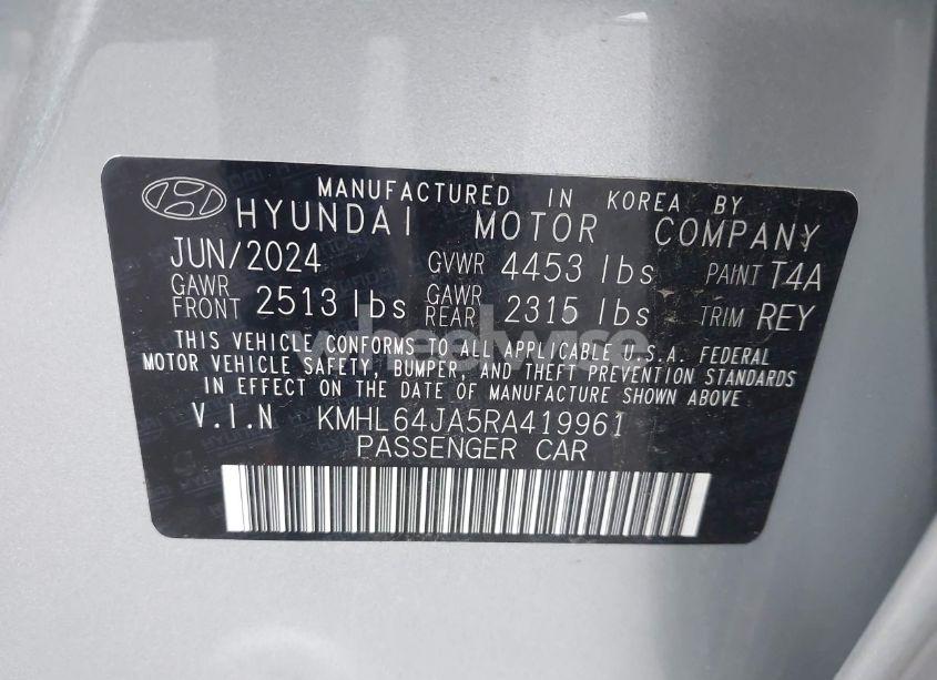 Photo 9 of 2024 Hyundai Sonata SEL (VIN KMHL64JA5RA419961)