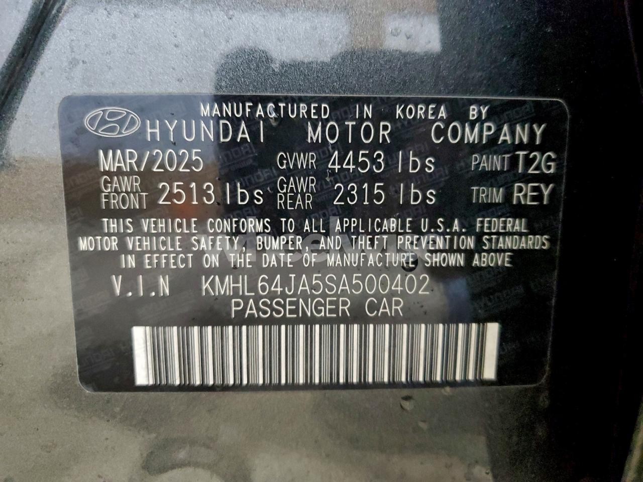 Photo 12 of 2025 HYUNDAI SONATA SEL (VIN KMHL64JA5SA500402)