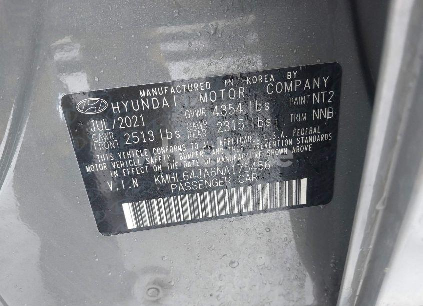 Photo 9 of 2022 Hyundai Sonata SEL (VIN KMHL64JA6NA175456)