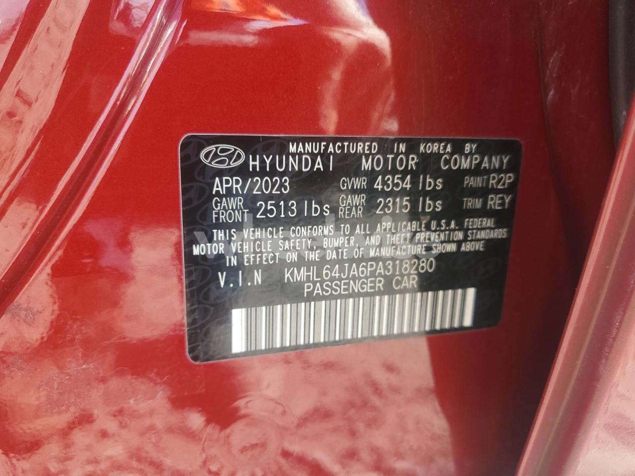 Photo 12 of 2023 HYUNDAI SONATA SEL (VIN KMHL64JA6PA318280)