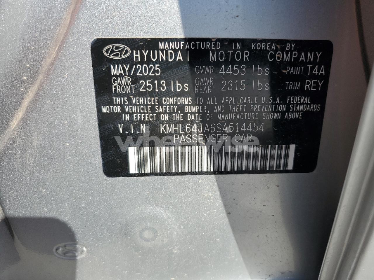 Photo 12 of 2025 HYUNDAI SONATA SEL (VIN KMHL64JA6SA514454)