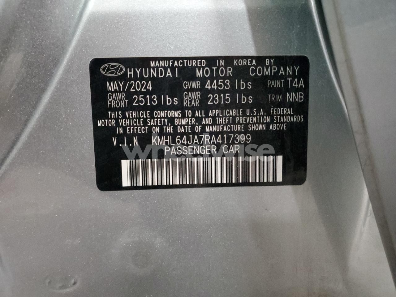 Photo 12 of 2024 HYUNDAI SONATA SEL (VIN KMHL64JA7RA417399)