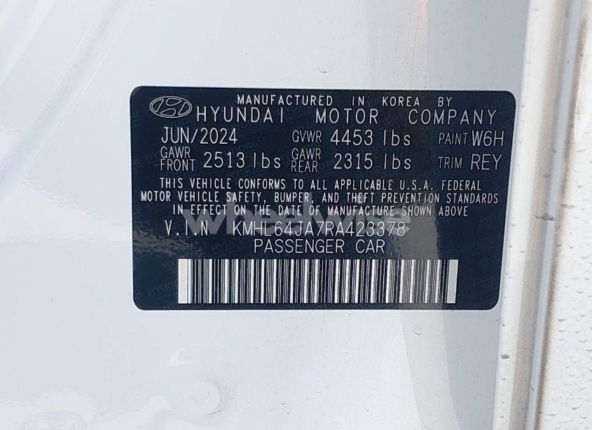Photo 9 of 2024 Hyundai Sonata SEL (VIN KMHL64JA7RA423378)