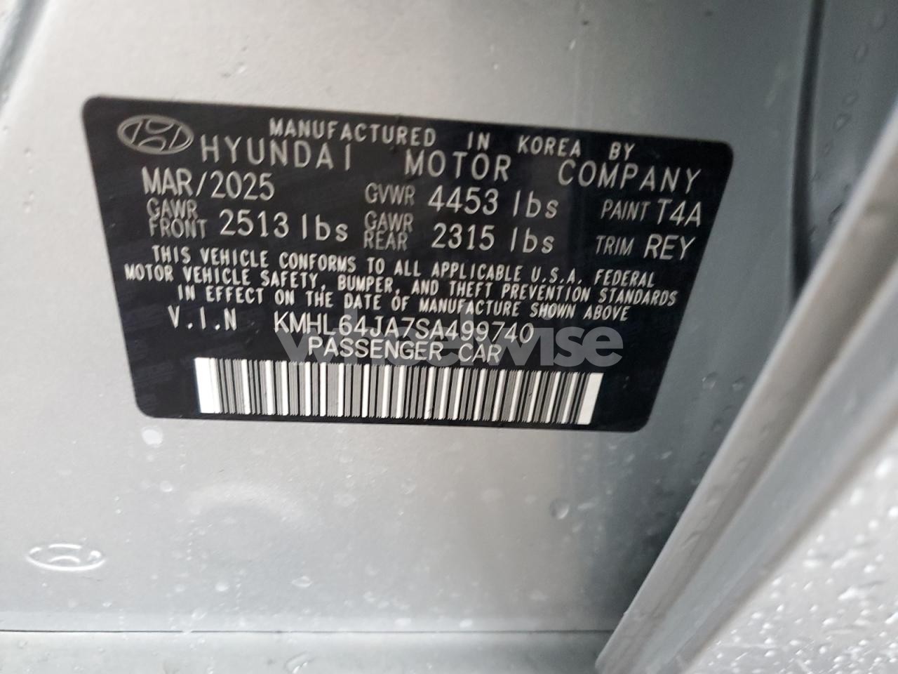 Photo 12 of 2025 HYUNDAI SONATA SEL (VIN KMHL64JA7SA499740)