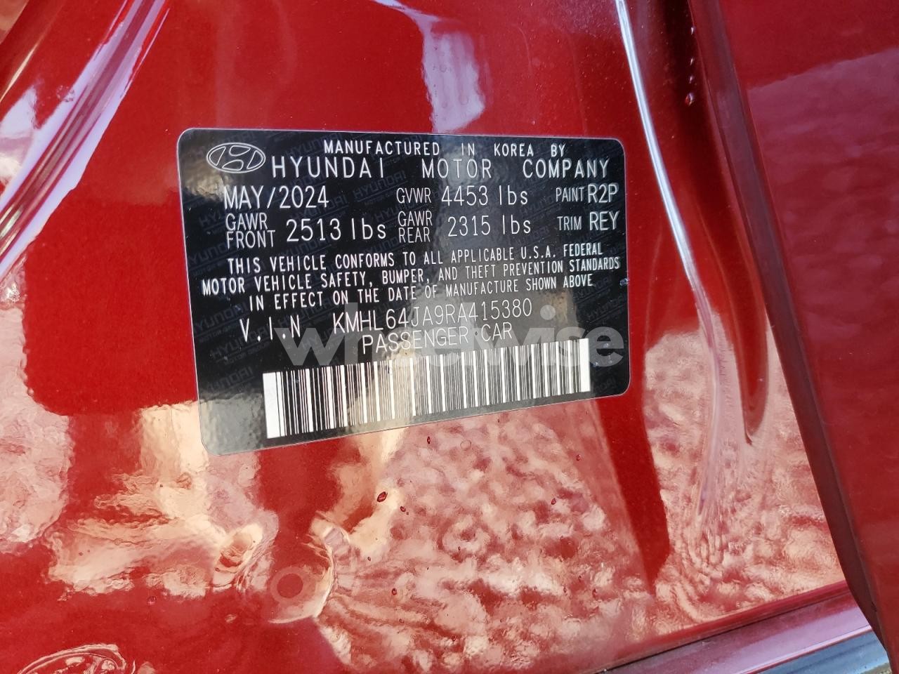 Photo 12 of 2024 HYUNDAI SONATA SEL (VIN KMHL64JA9RA415380)