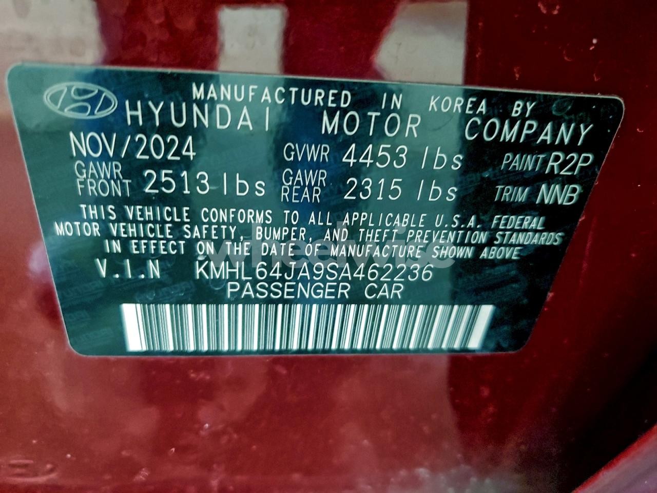 Photo 12 of 2025 HYUNDAI SONATA SEL (VIN KMHL64JA9SA462236)