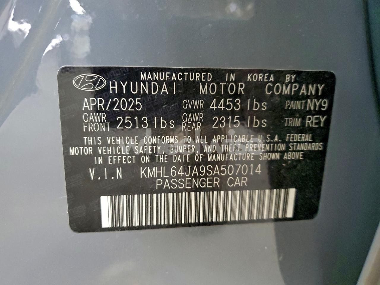 Photo 12 of 2025 HYUNDAI SONATA SEL (VIN KMHL64JA9SA507014)